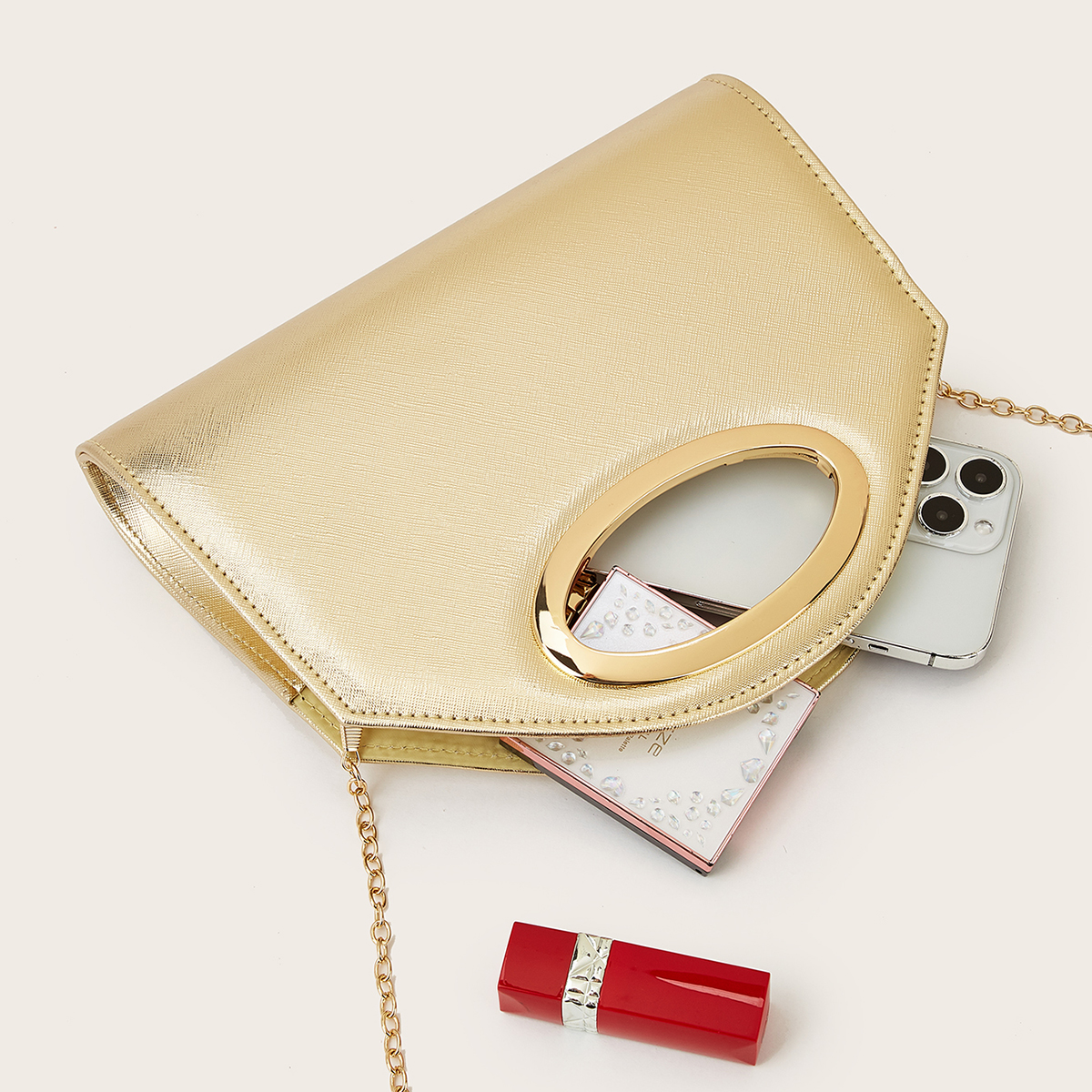 Women's Evening Bag, Gold Colo - Luxury Skincare Products recensione e prezzo
