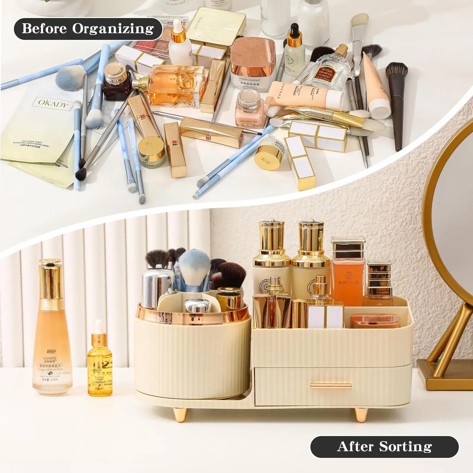 Makeup Brush Holder Large Capa - Luxury Skincare Organizer recensione e prezzo