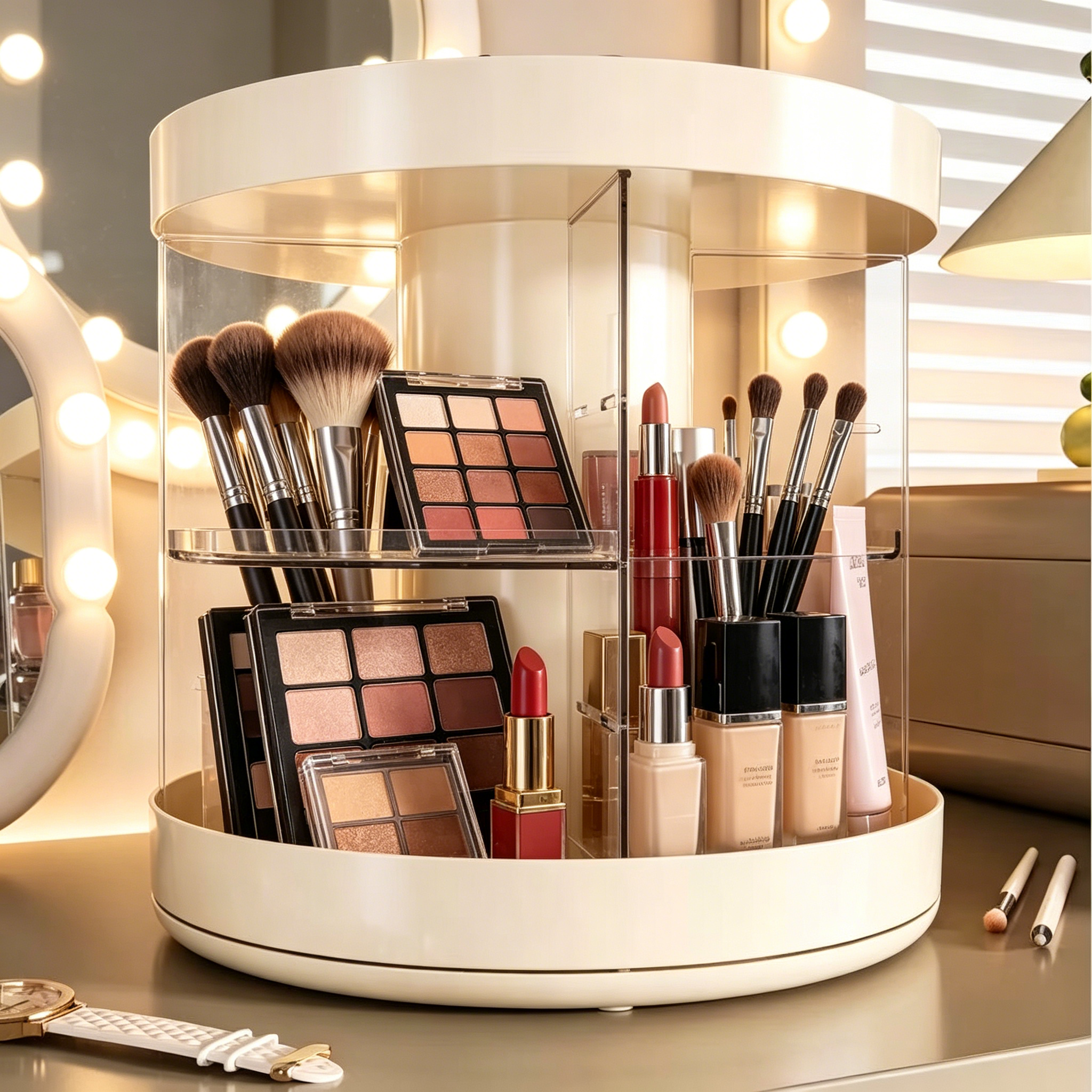 Rotating Layered Makeup Organi - Luxury Skincare Organizer recensione e prezzo