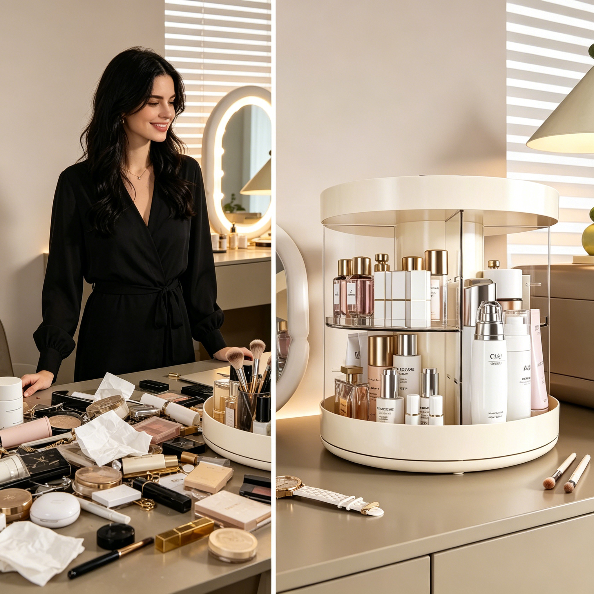 Rotating Layered Makeup Organi - Luxury Skincare Organizer recensione e prezzo
