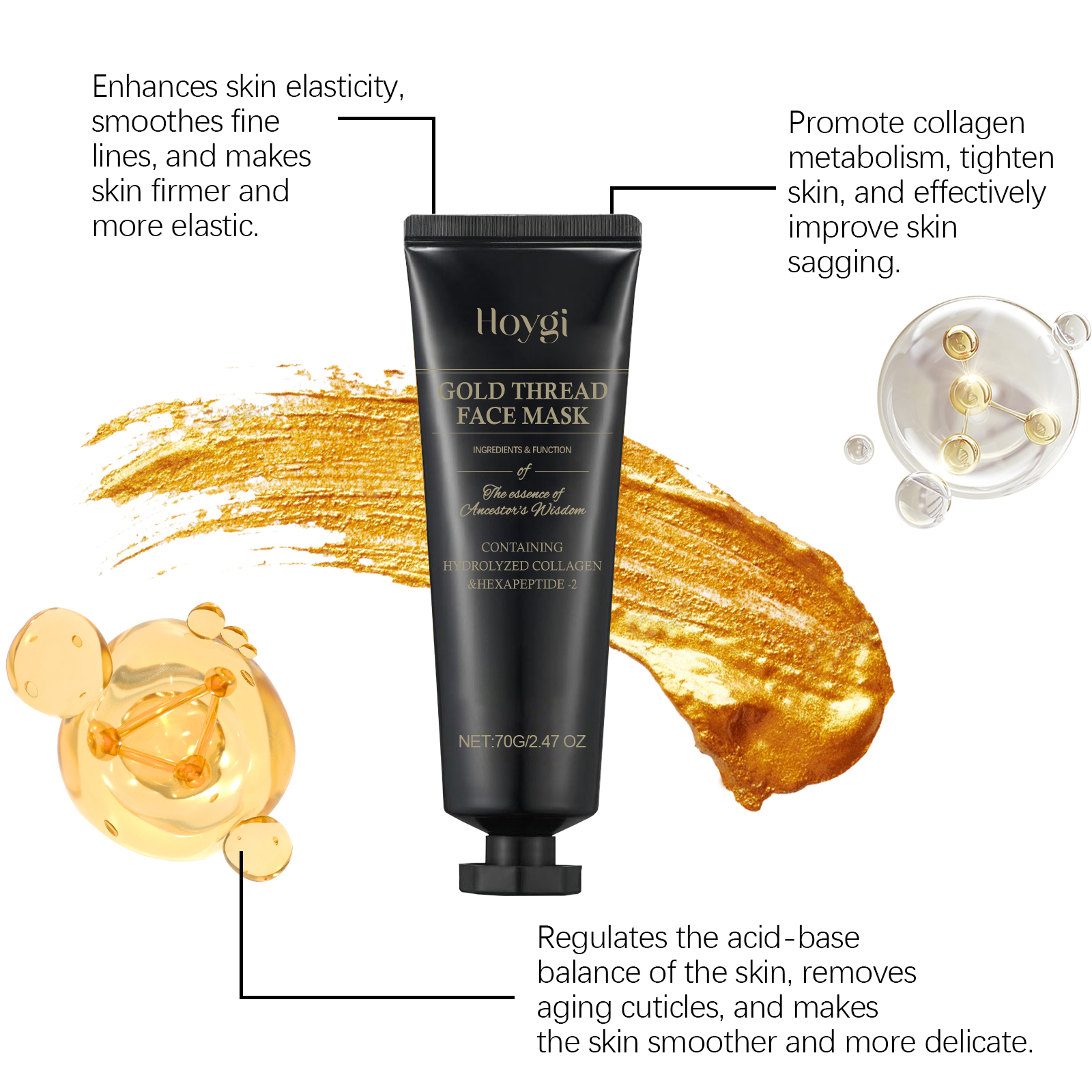 HOYGI 24K Gold Peeling Face Ma - Skincare Luxury Whitening recensione e prezzo
